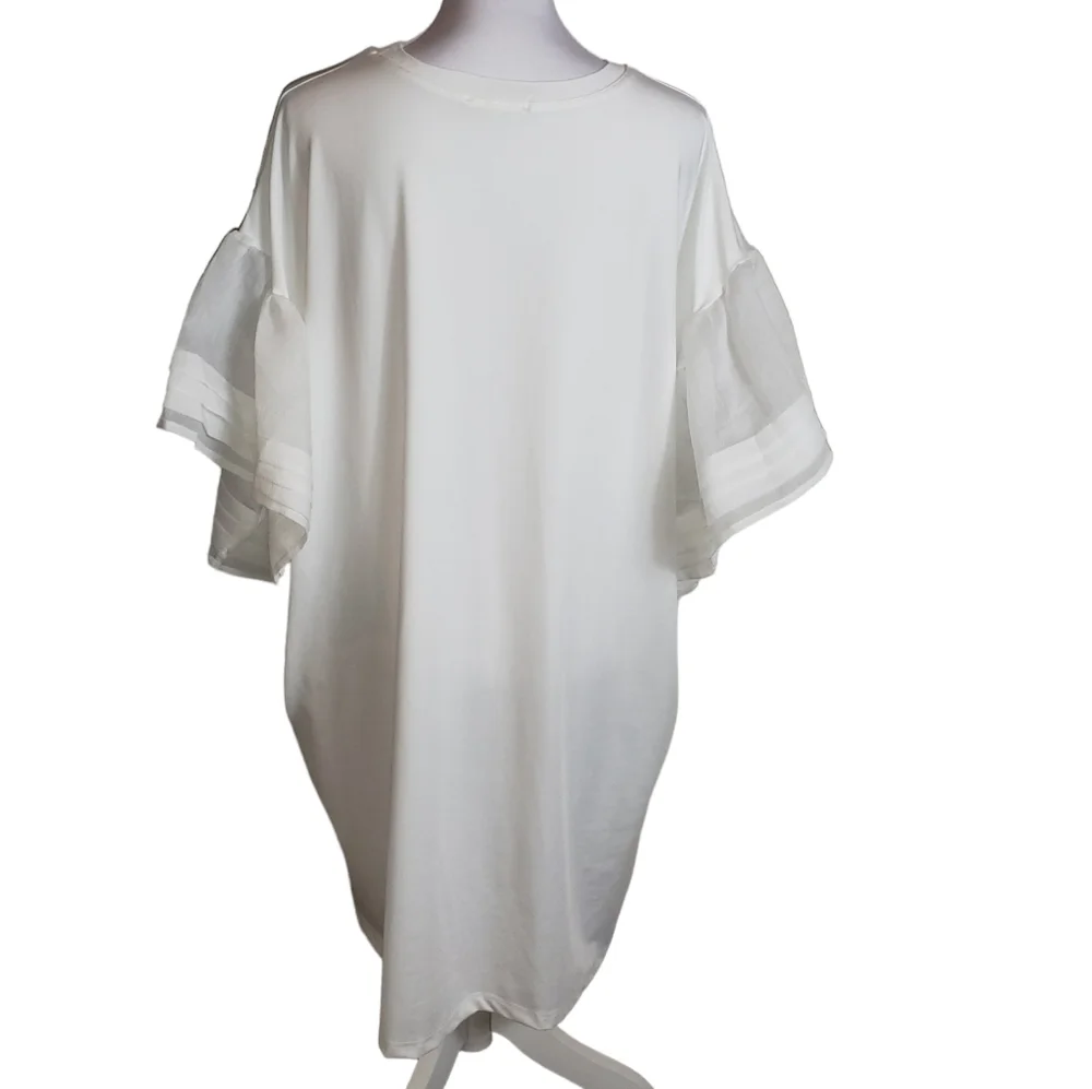 Novelty Print Sequin T-Shirt Mini Dress Size 2X ? Ice Cream Tassels Bell Sleeve - Picture 5 of 14